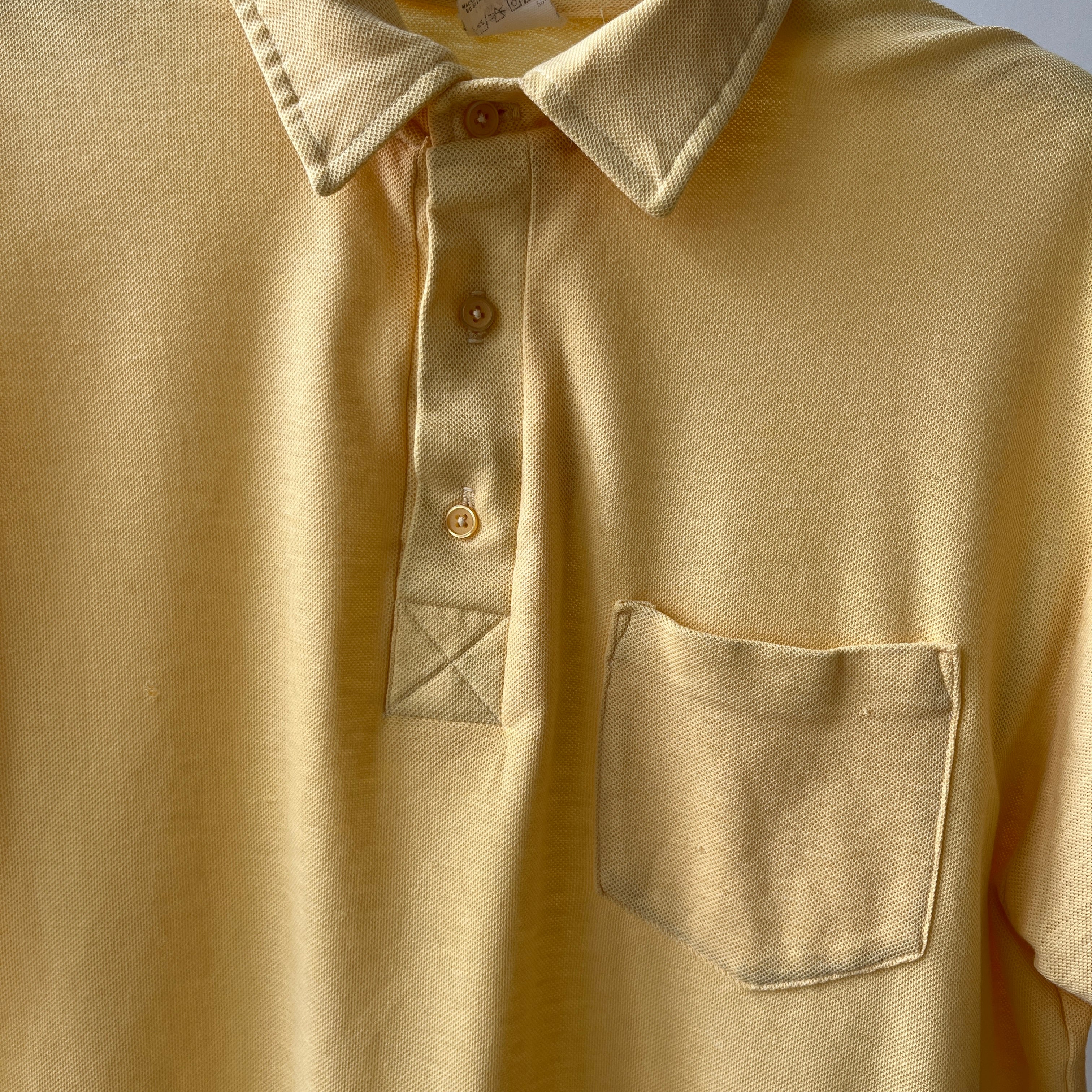1980s Faded Yellow Beat Up Polo Shirt