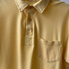 1980s Faded Yellow Beat Up Polo Shirt