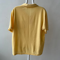 1980s Faded Yellow Beat Up Polo Shirt