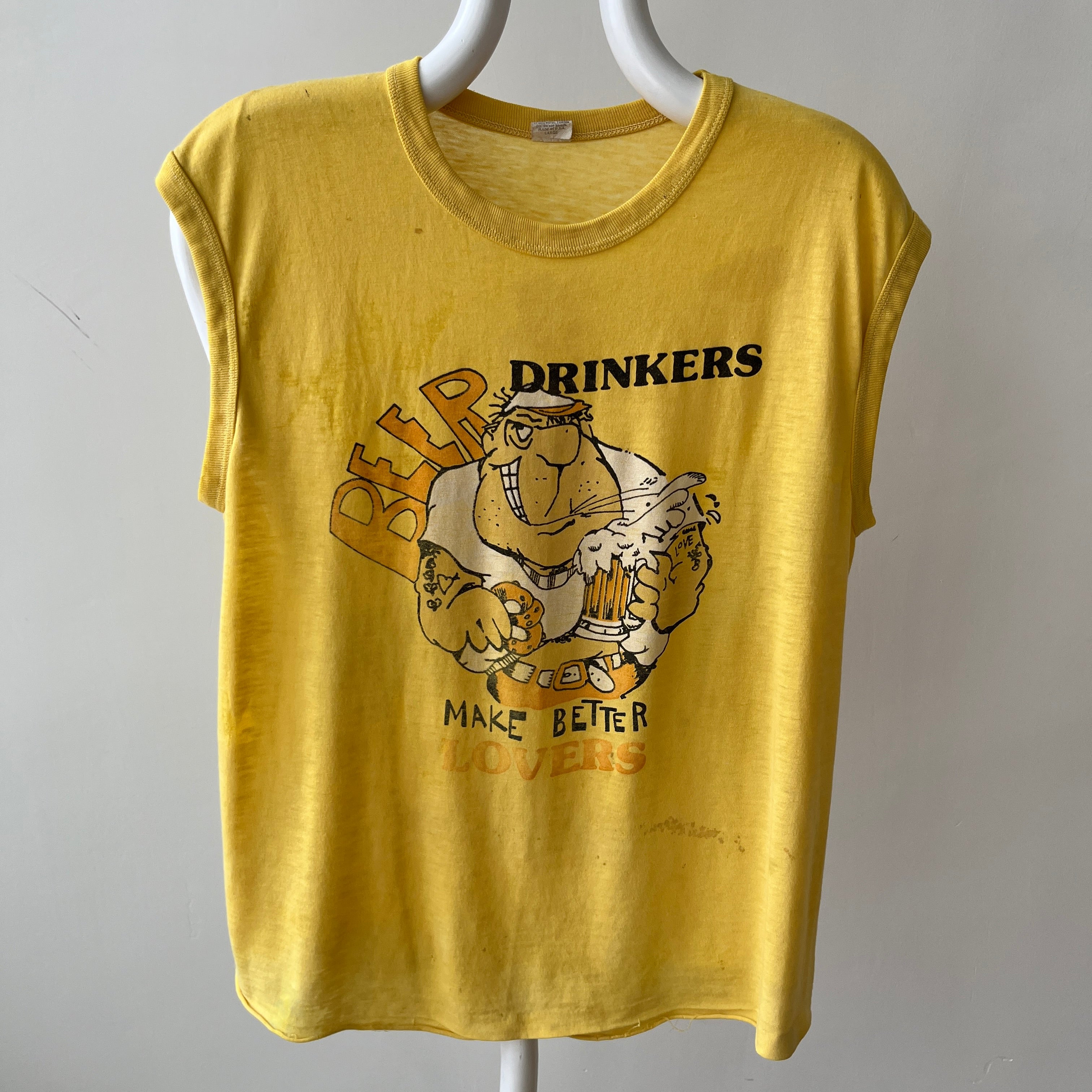 1970s Beer Drinkers Make Better Loves Dumpster Chic Muscle Tank