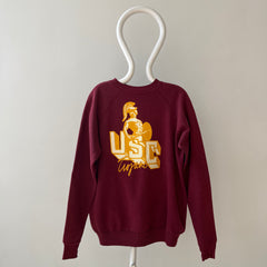 1980s/90s Burgundy USC Trojans Sweatshirt - FIGHT ON