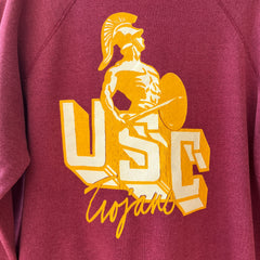 1980s/90s Burgundy USC Trojans Sweatshirt - FIGHT ON