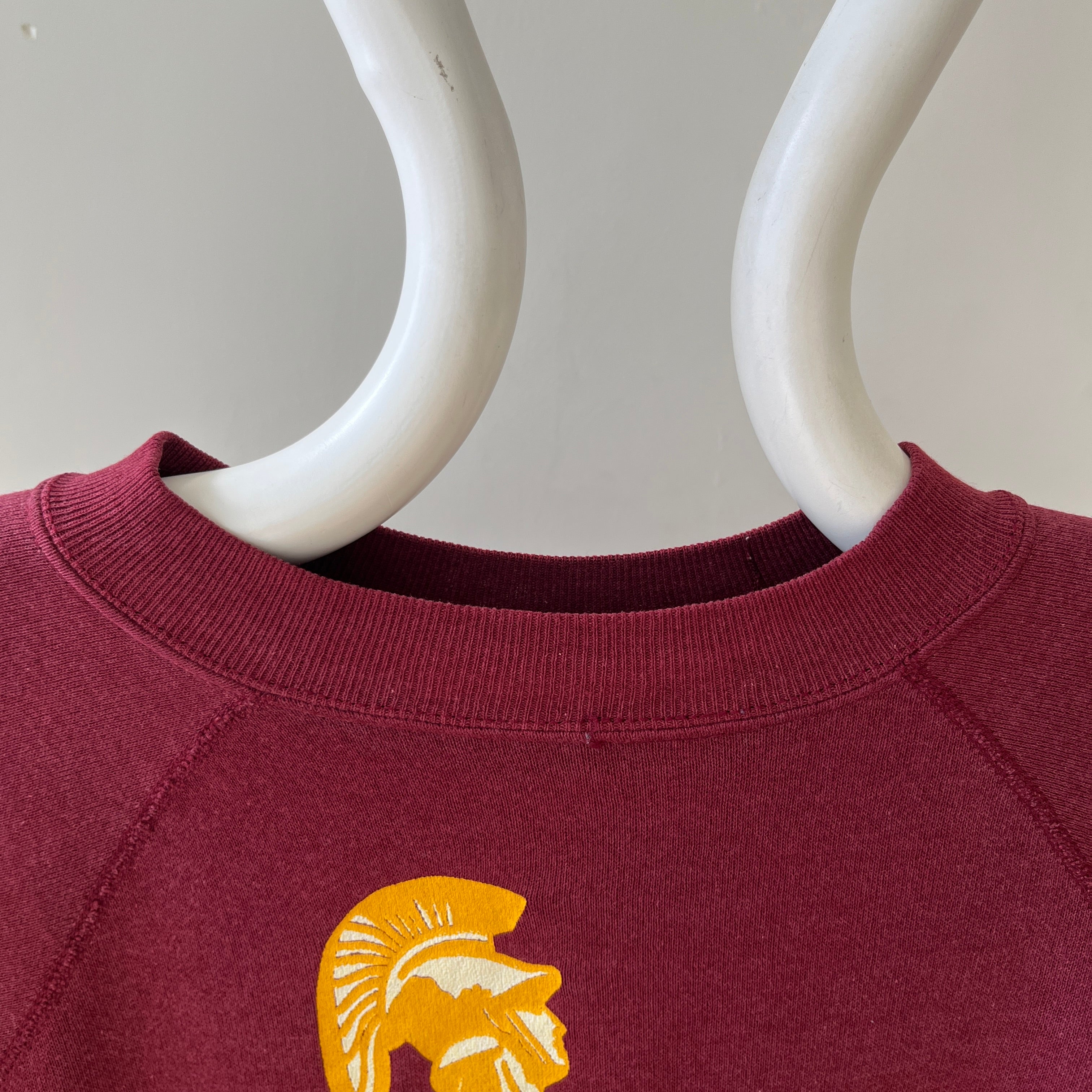 1980s/90s Burgundy USC Trojans Sweatshirt - FIGHT ON