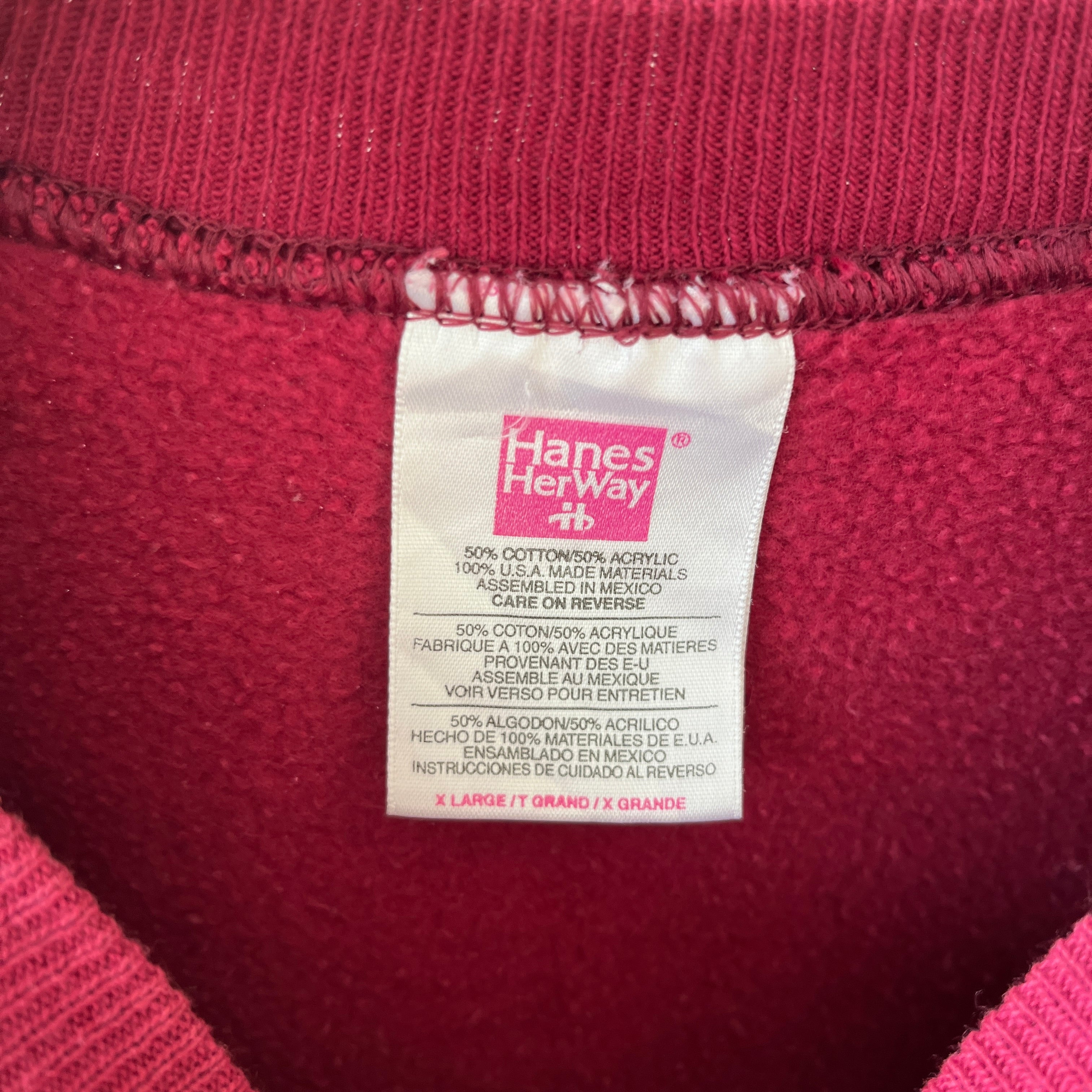 1990s Blank Burgundy Hanes Her Way Sweatshirt