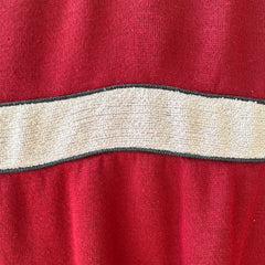 1970s Burgundy Terry Cloth Striped Sweatshirt