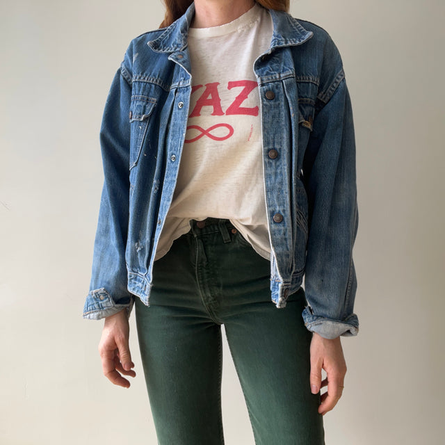 1970s Selvedge Paint Stained Type Two Style Denim Jean Jacket - WOAH