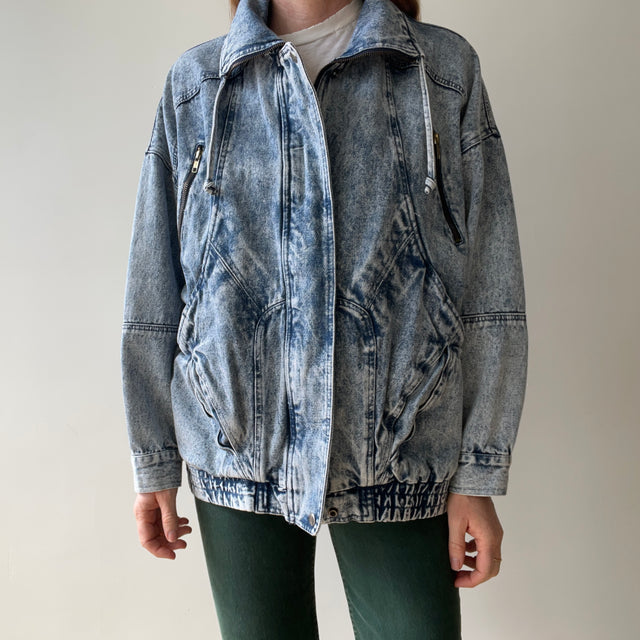 1980s Epic Acid Wash Peter Daniels Denim Jean Jacket/Coat - Heavy Weight