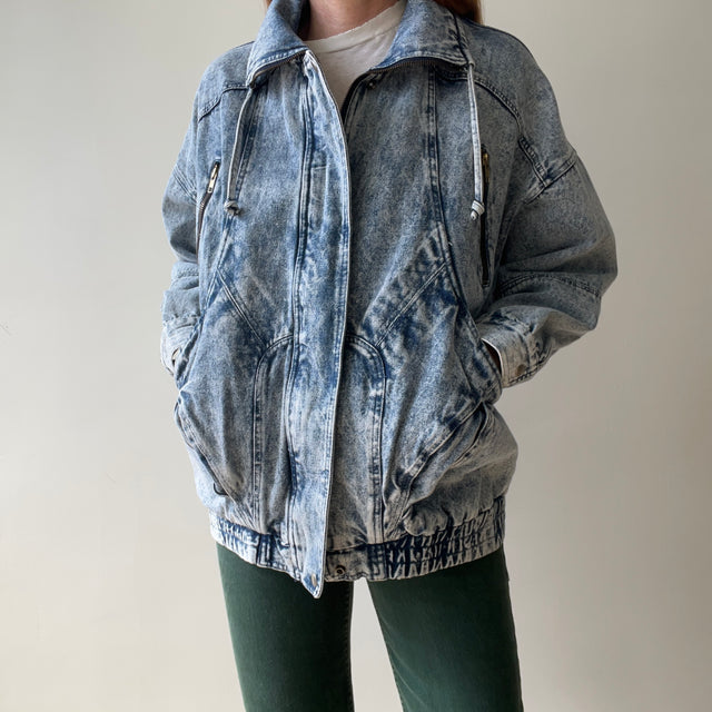 1980s Epic Acid Wash Peter Daniels Denim Jean Jacket/Coat - Heavy Weight