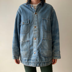 1970s Sears Blanket Lined Chore Coat - Mended Button Hotels - Beautiful