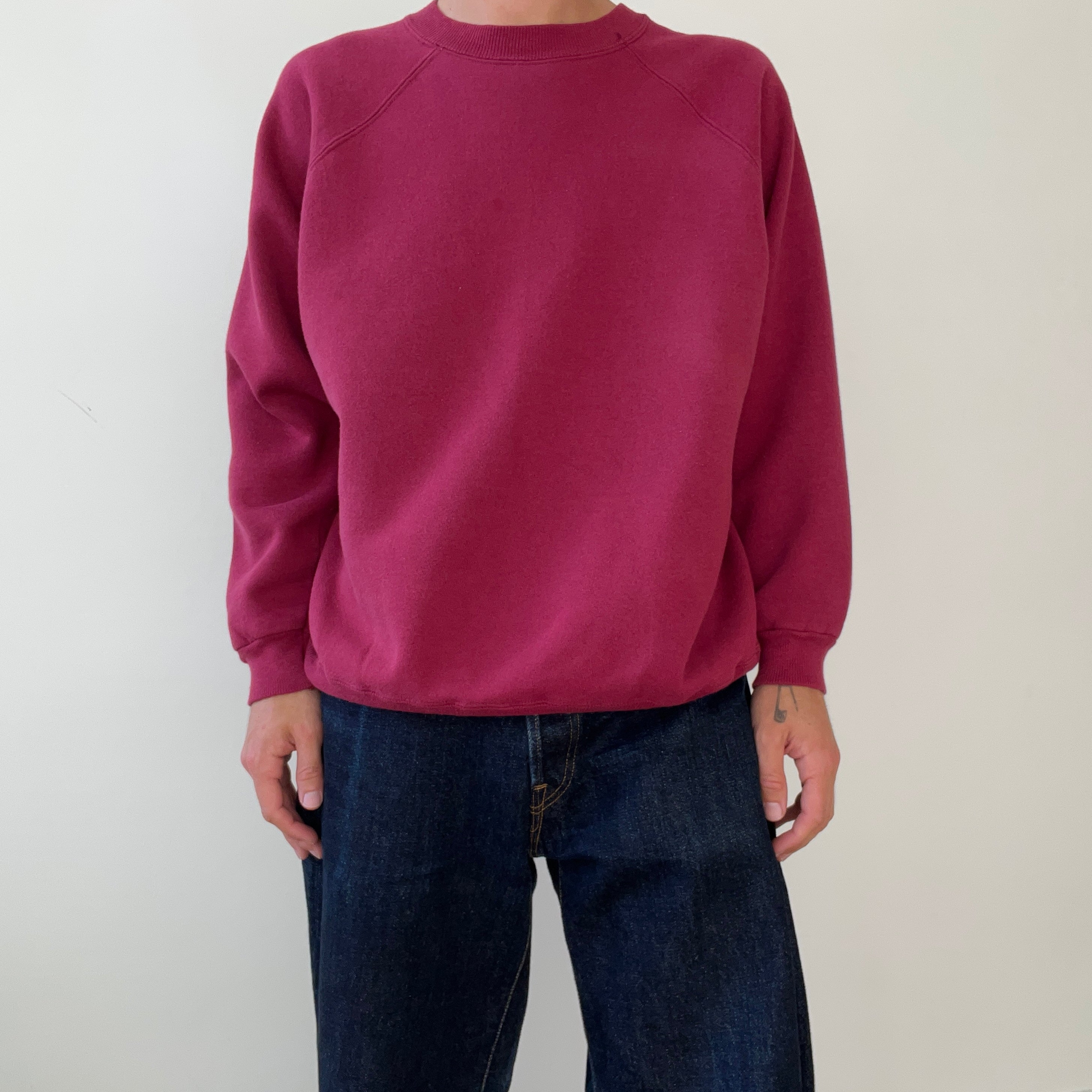 1990s Blank Burgundy Hanes Her Way Sweatshirt