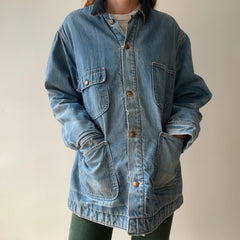 1970s Sears Blanket Lined Chore Coat - Mended Button Hotels - Beautiful