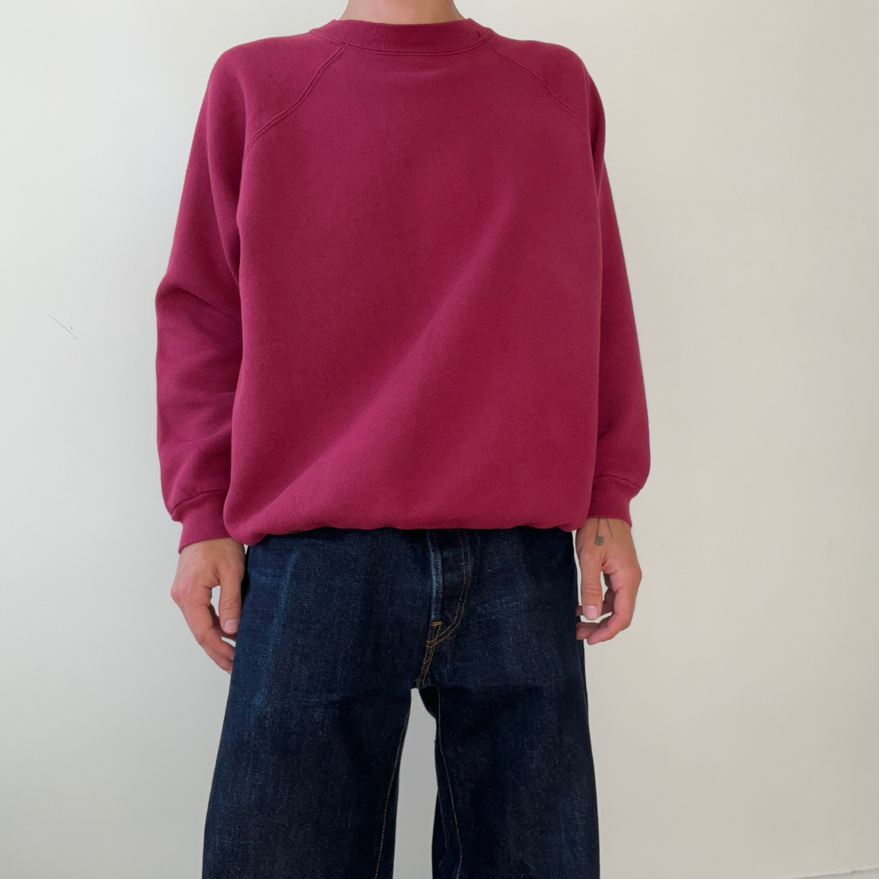 1990s Blank Burgundy Hanes Her Way Sweatshirt