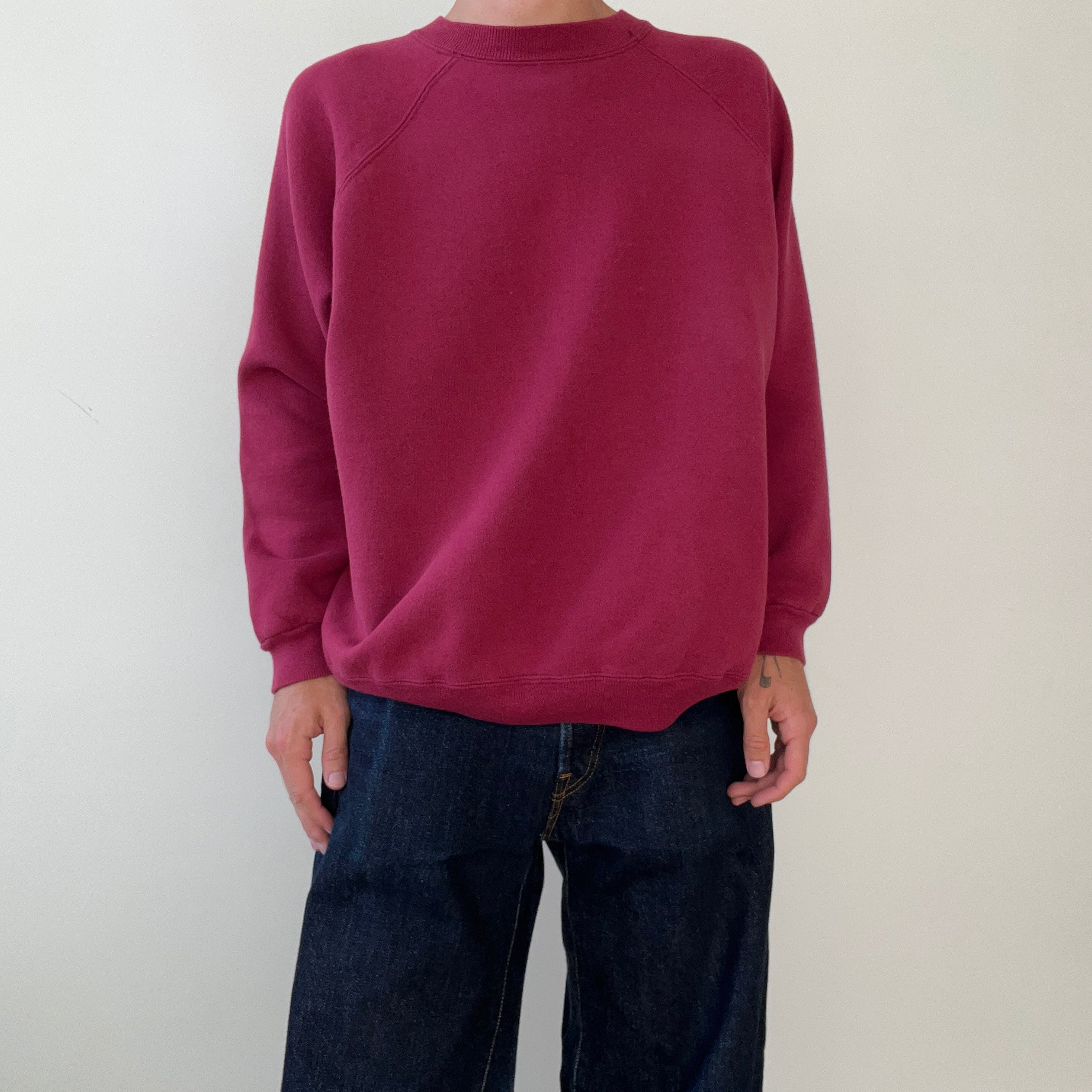 1990s Blank Burgundy Hanes Her Way Sweatshirt