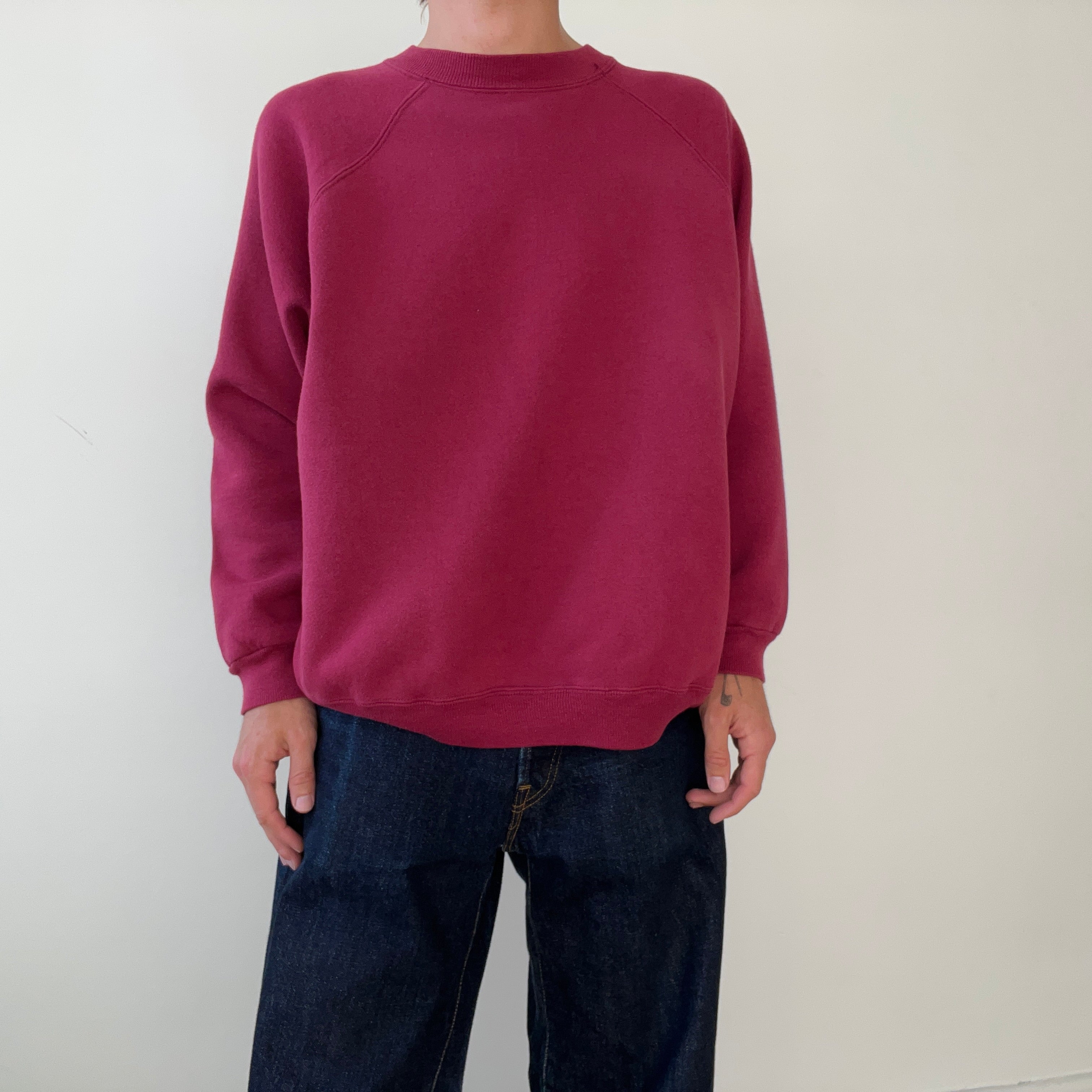 1990s Blank Burgundy Hanes Her Way Sweatshirt