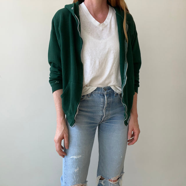 1970s Green Zip Up Hoodie - RARE!!!