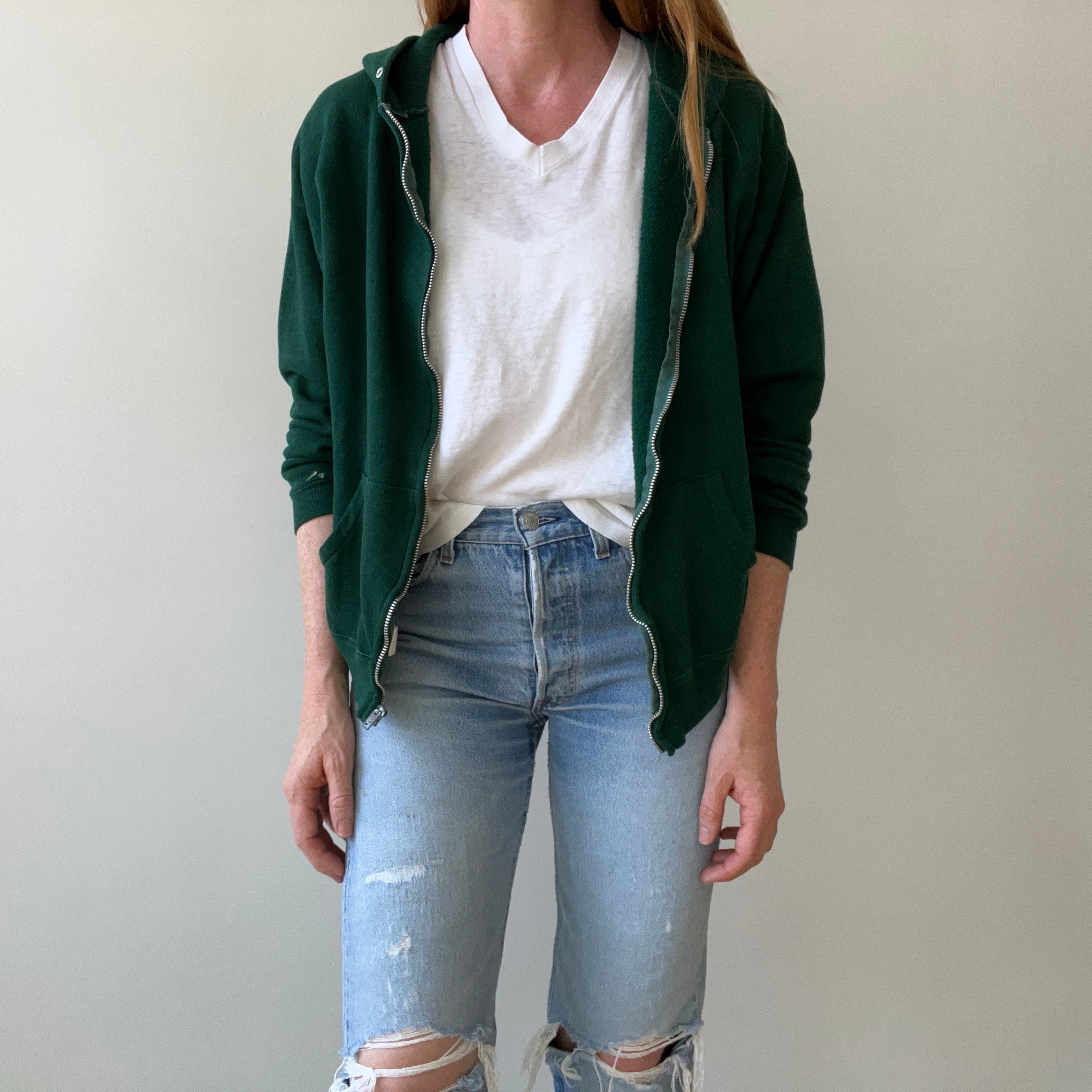 1970s Green Zip Up Hoodie - RARE!!!