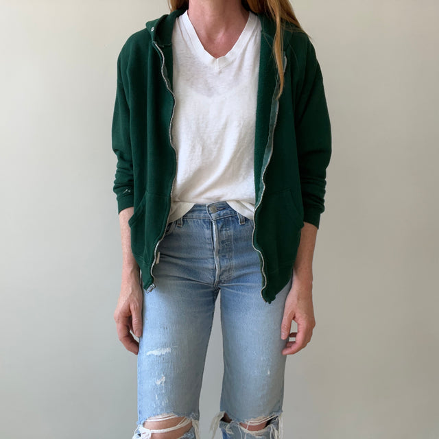 1970s Green Zip Up Hoodie - RARE!!!