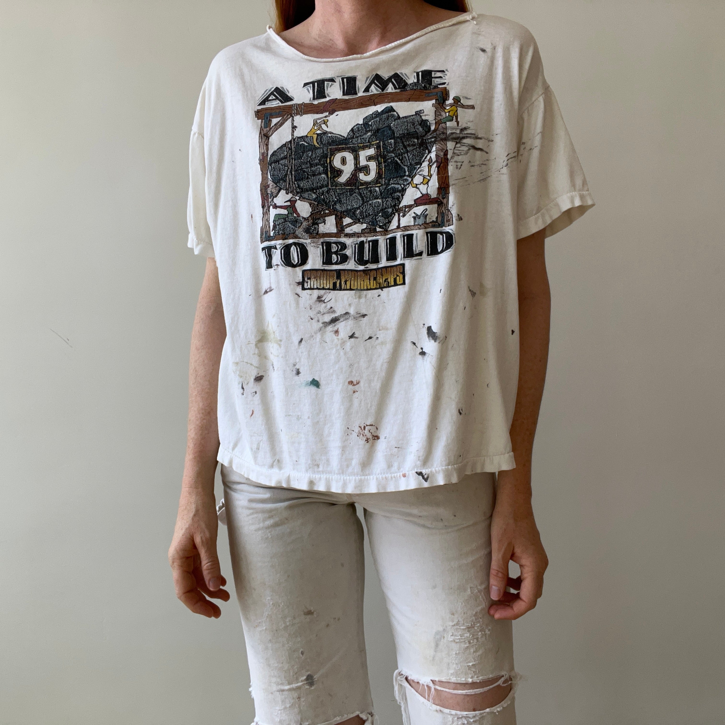 1995 A Time To Build Group Work Camps T-Shirt