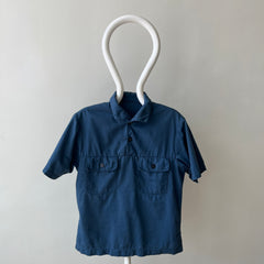 1971 US Military Naval Short Sleeve 1/4 Button Up Navy Shirt