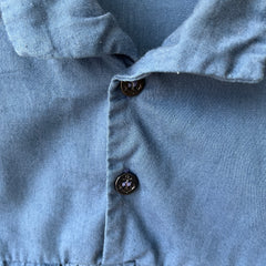 1971 US Military Naval Short Sleeve 1/4 Button Up Navy Shirt