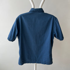 1971 US Military Naval Short Sleeve 1/4 Button Up Navy Shirt