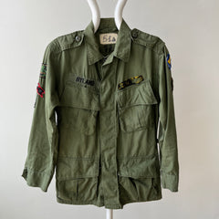 1960s OG 107 Vietnam Era and Patched Smaller Size Jacket - The Arm Patches! Collectible