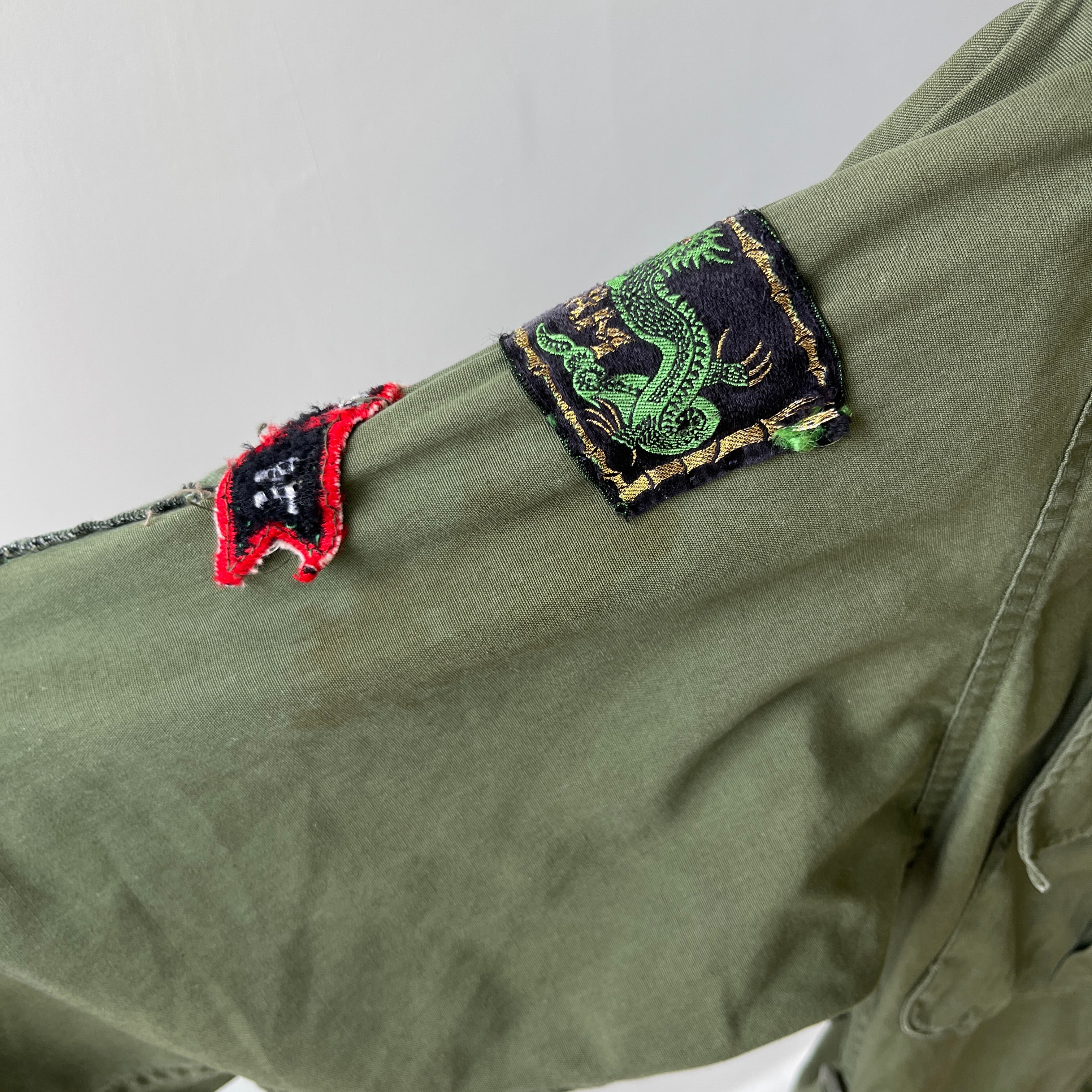 1960s OG 107 Vietnam Era and Patched Smaller Size Jacket - The Arm Patches! Collectible