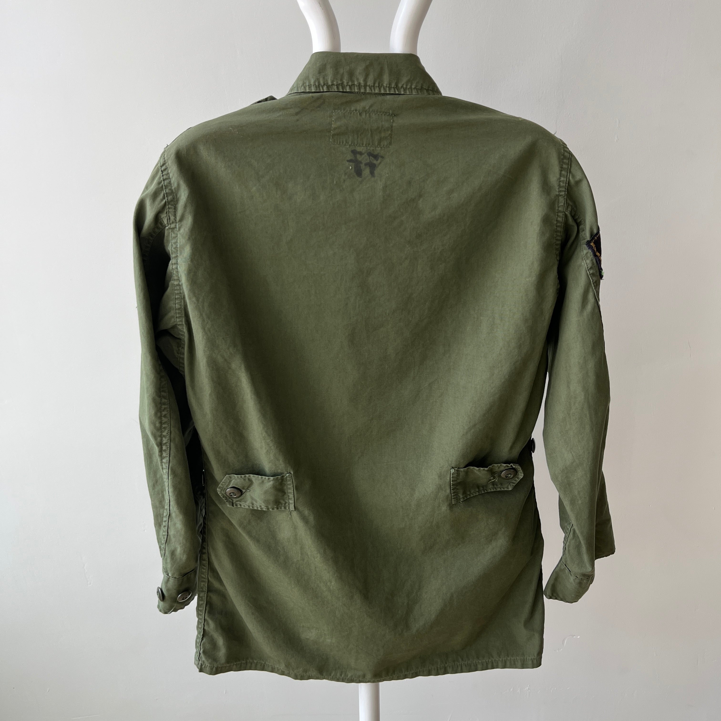 1960s OG 107 Vietnam Era and Patched Smaller Size Jacket - The Arm Patches! Collectible