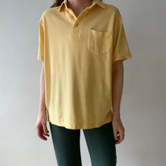 1980s Faded Yellow Beat Up Polo Shirt