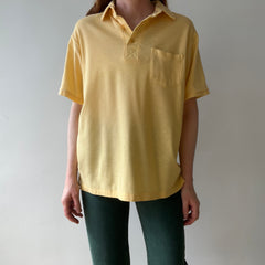 1980s Faded Yellow Beat Up Polo Shirt