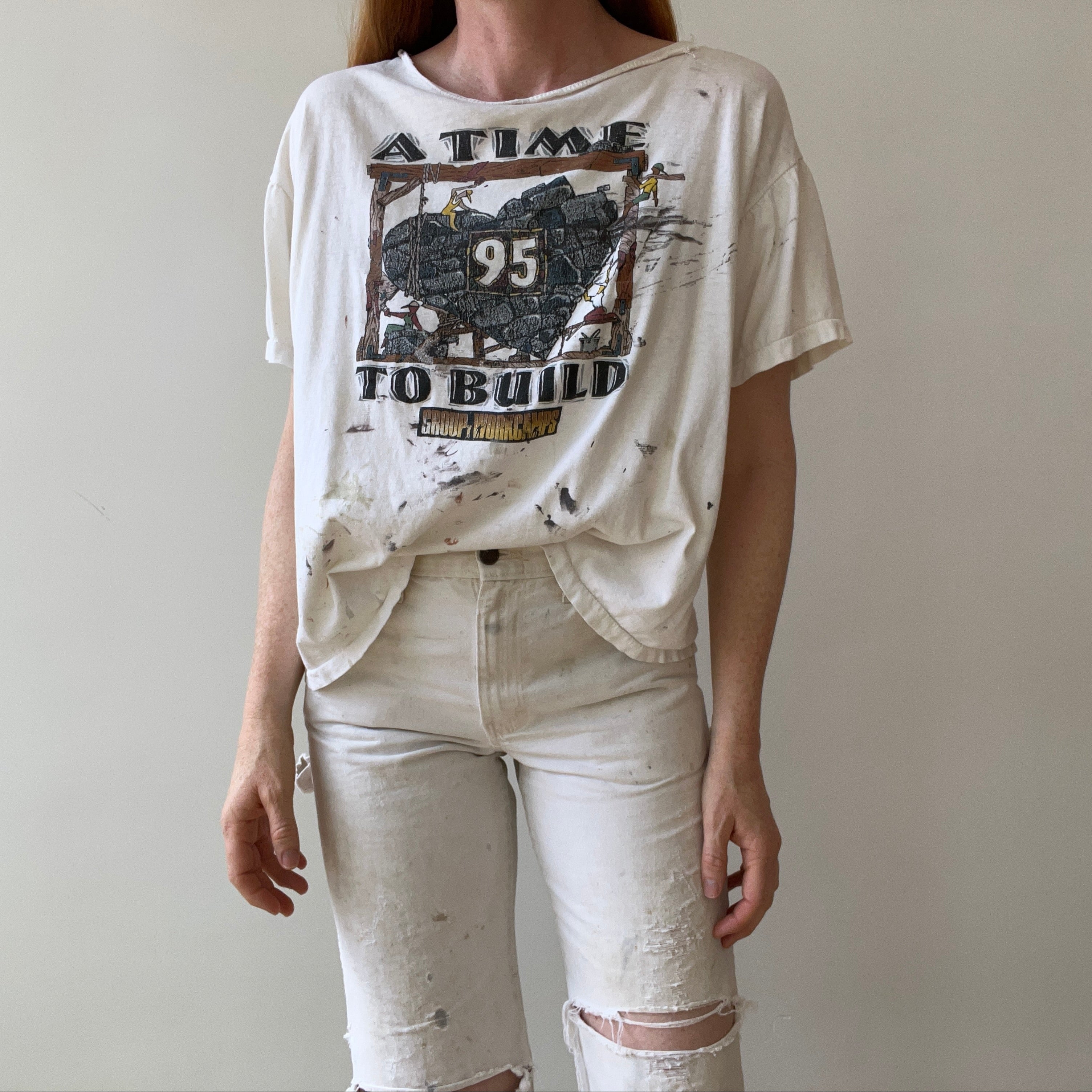 1995 A Time To Build Group Work Camps T-Shirt