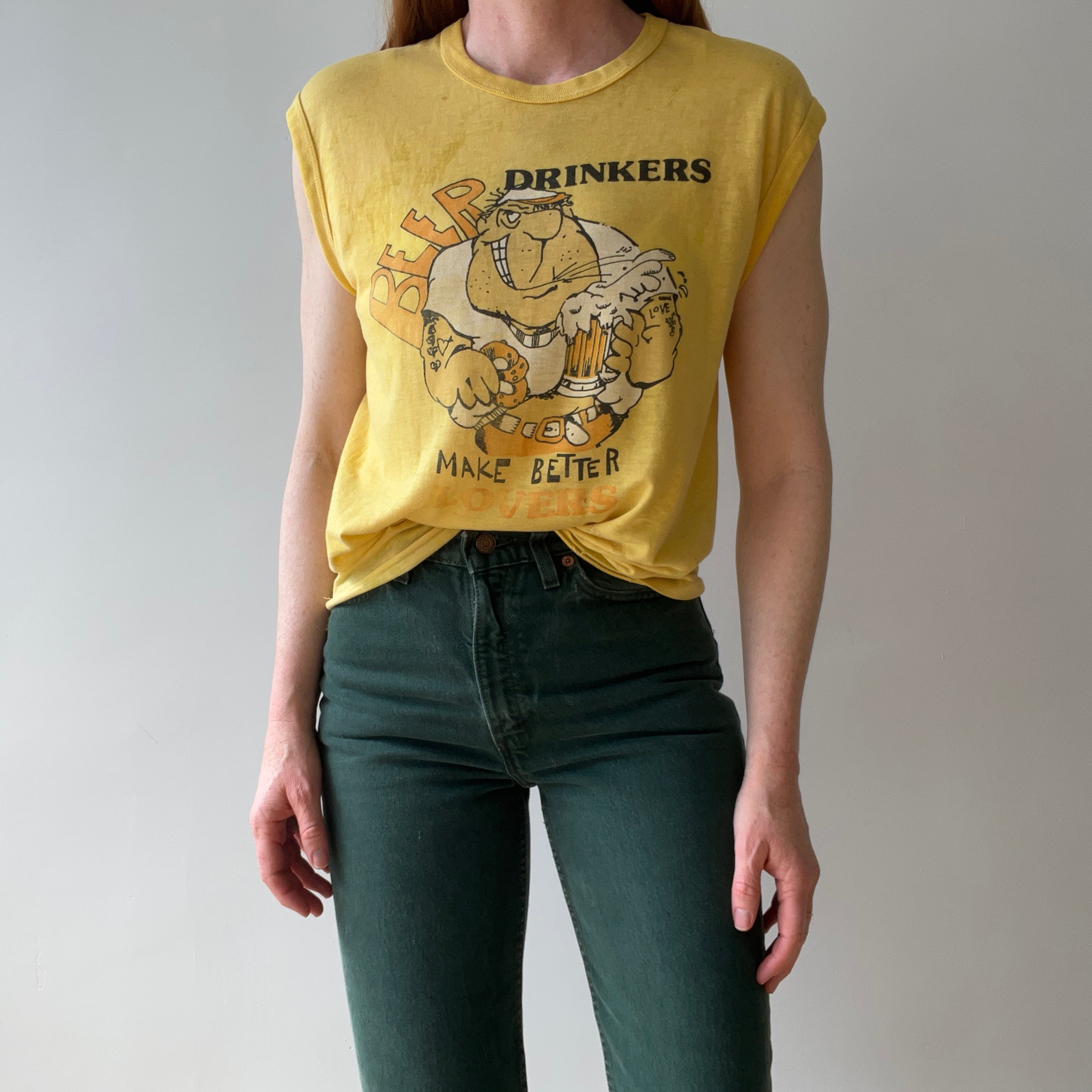 1970s Beer Drinkers Make Better Loves Dumpster Chic Muscle Tank