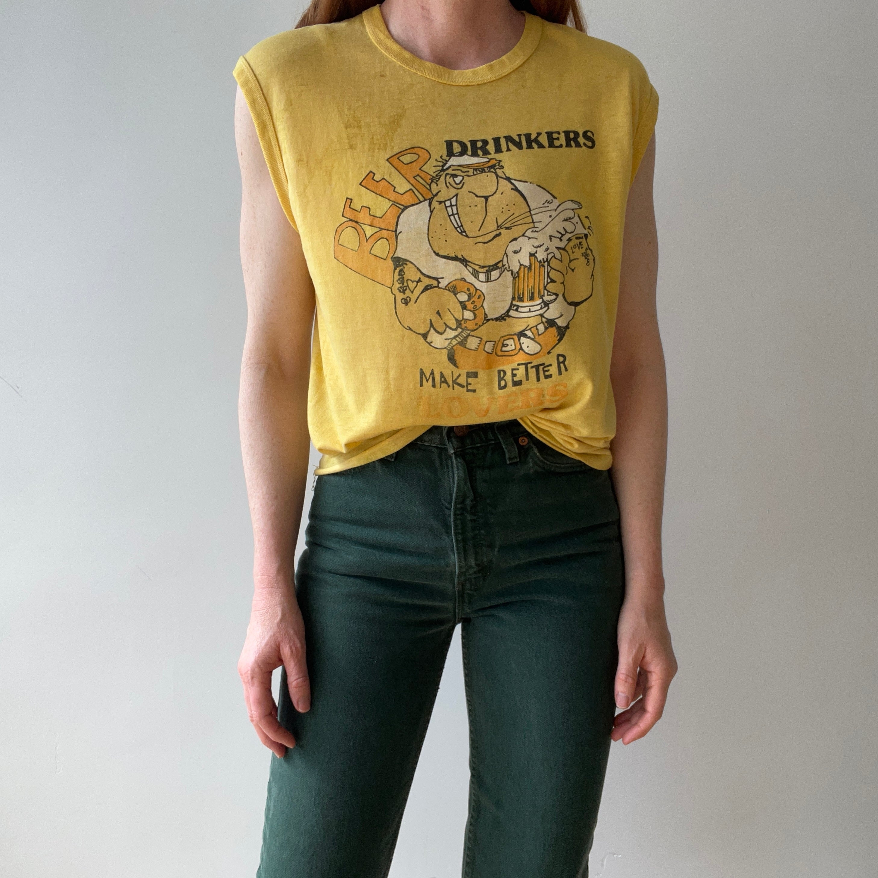 1970s Beer Drinkers Make Better Loves Dumpster Chic Muscle Tank