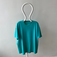 1980s Tattered Beyond Blown Out Backside Turquoise Blue/Seafoam Green