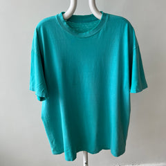 1980s Tattered Beyond Blown Out Backside Turquoise Blue/Seafoam Green