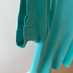 1980s Tattered Beyond Blown Out Backside Turquoise Blue/Seafoam Green