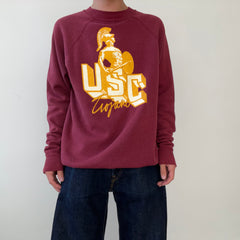 1980s/90s Burgundy USC Trojans Sweatshirt - FIGHT ON