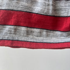 1980s Striped Polo Style T-Shirt