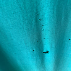 1980s Tattered Beyond Blown Out Backside Turquoise Blue/Seafoam Green