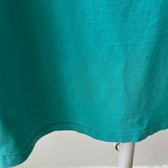 1980s Tattered Beyond Blown Out Backside Turquoise Blue/Seafoam Green