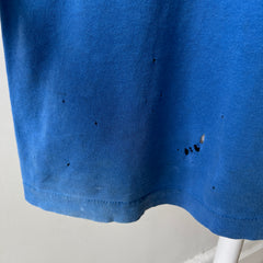 1980s Soft and Slouchy Cotton Dodger (or French) Blue FOTL Pocket T-Shirt