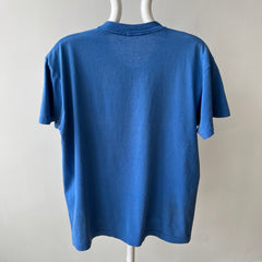 1980s Soft and Slouchy Cotton Dodger (or French) Blue FOTL Pocket T-Shirt