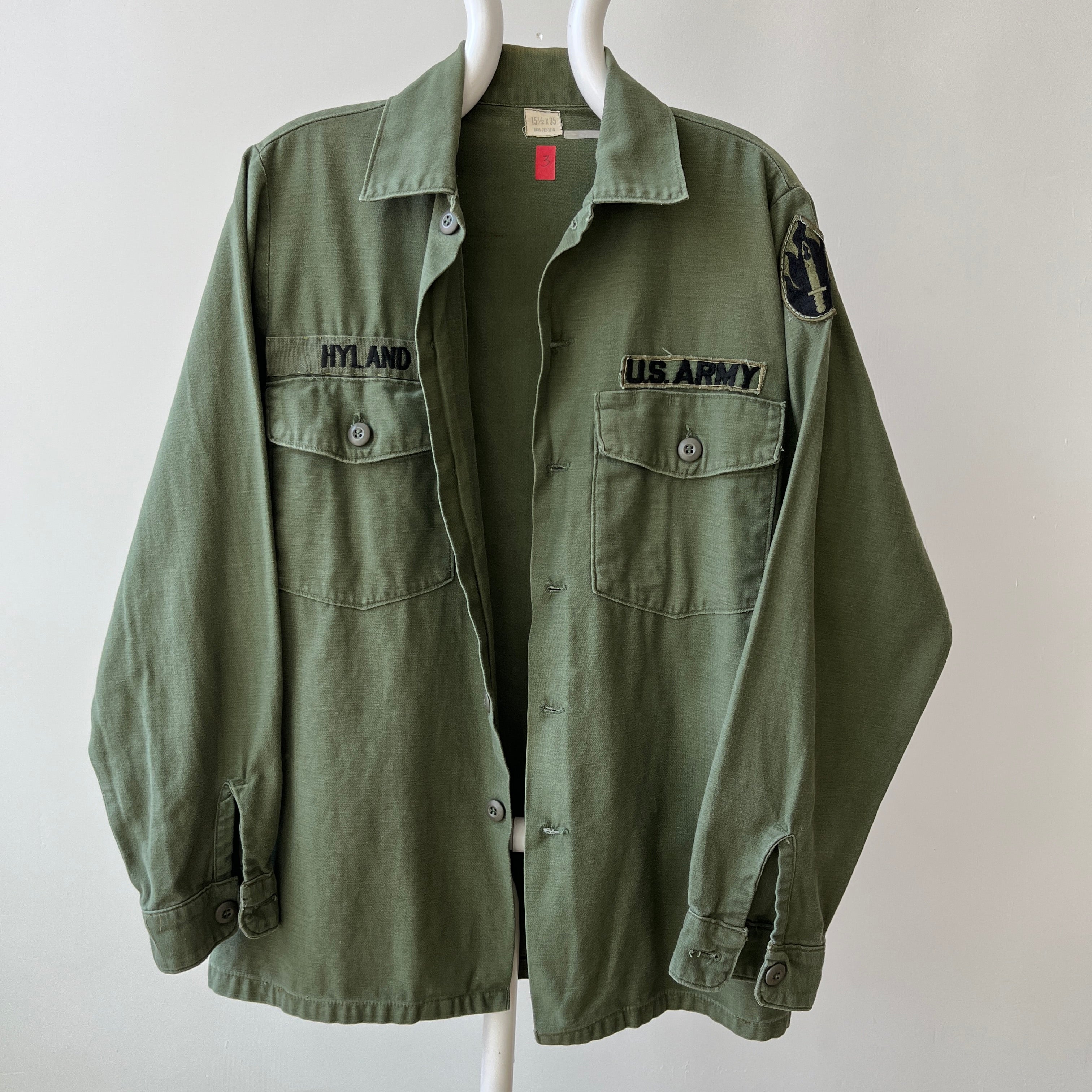 1973 8.5oz Sateen Cotton OG Vietnam OG-107 Military Shirt