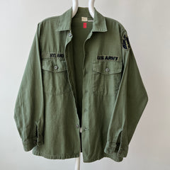1973 8.5oz Sateen Cotton OG Vietnam OG-107 Military Shirt