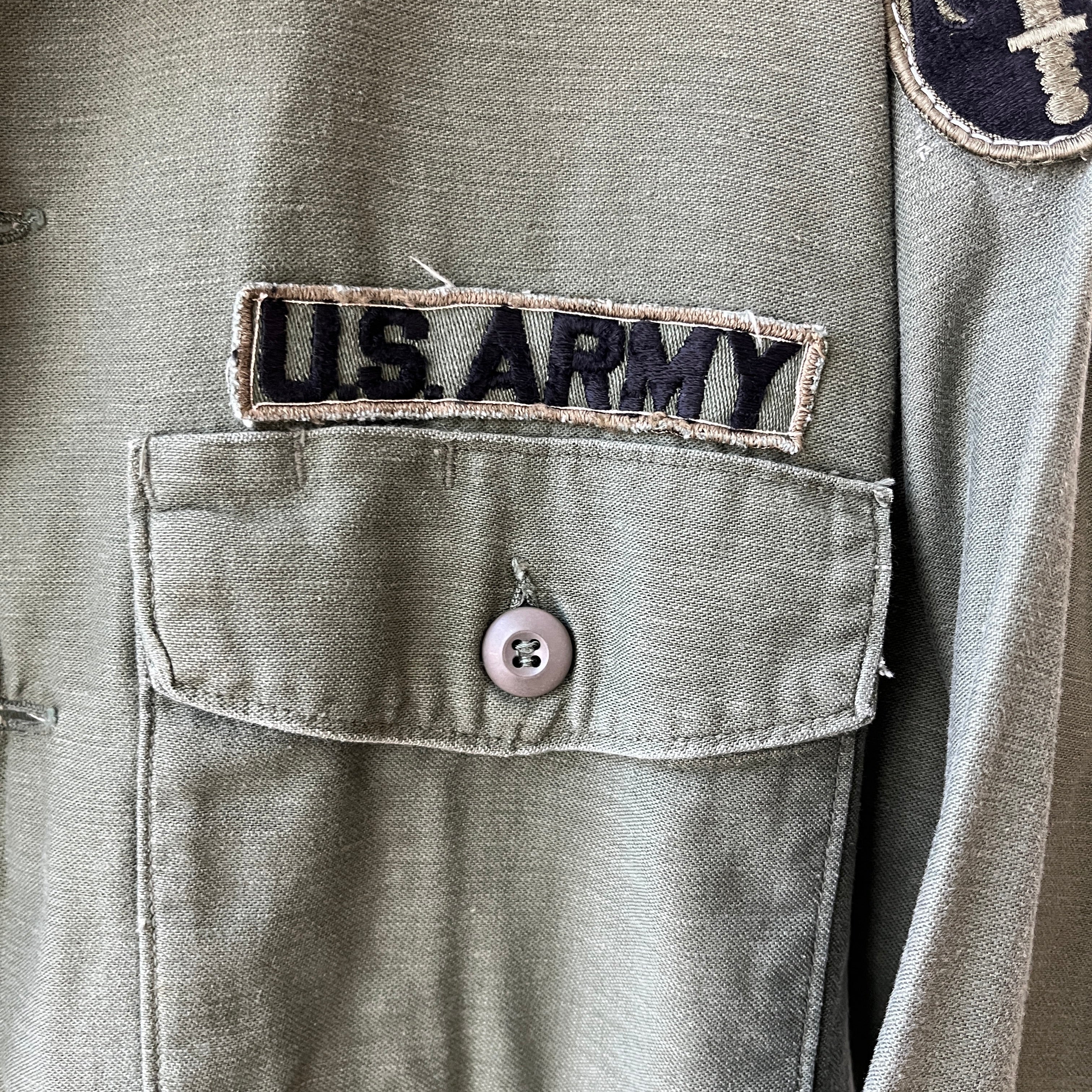 1973 8.5oz Sateen Cotton OG Vietnam OG-107 Military Shirt