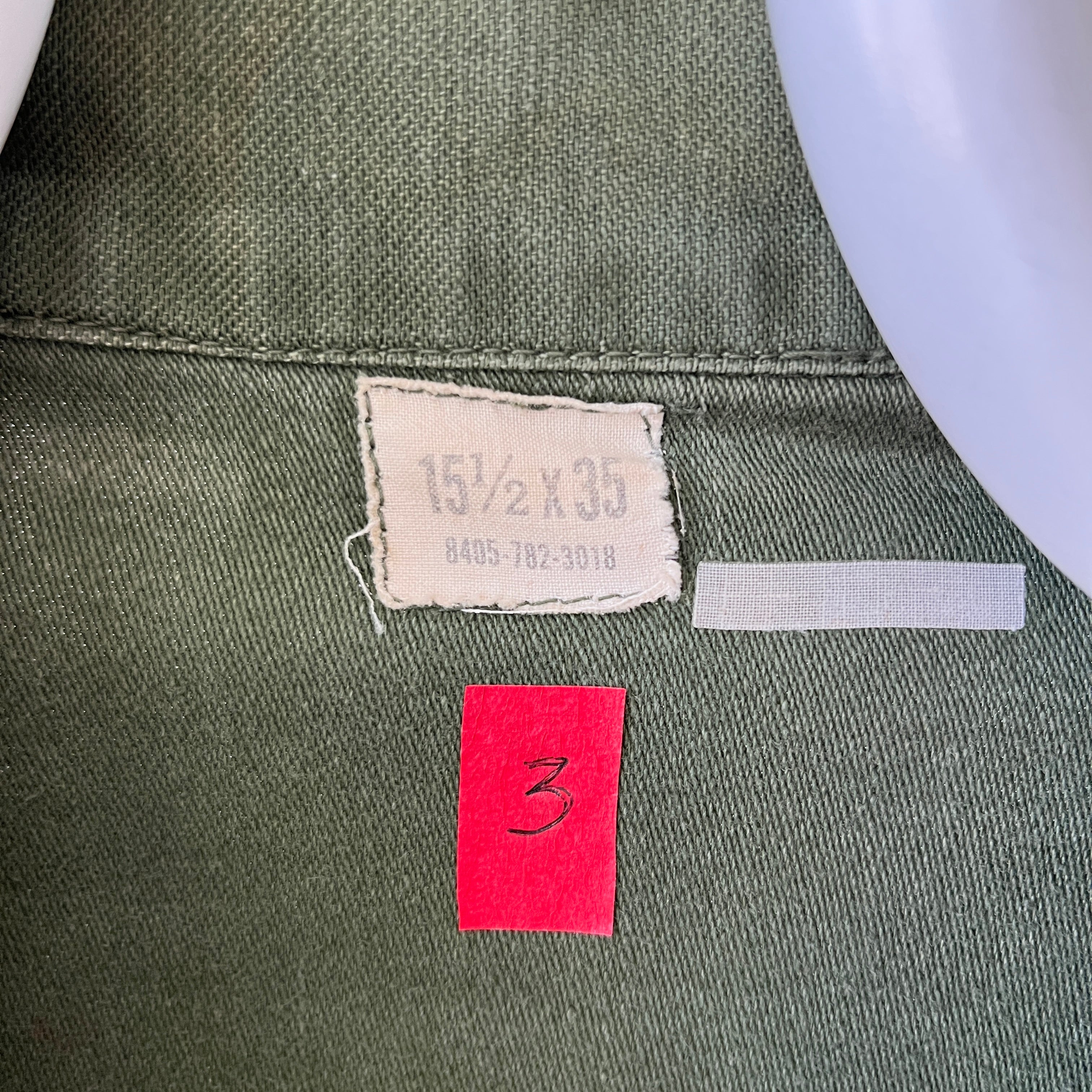 1973 8.5oz Sateen Cotton OG Vietnam OG-107 Military Shirt