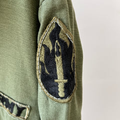 1973 8.5oz Sateen Cotton OG Vietnam OG-107 Military Shirt