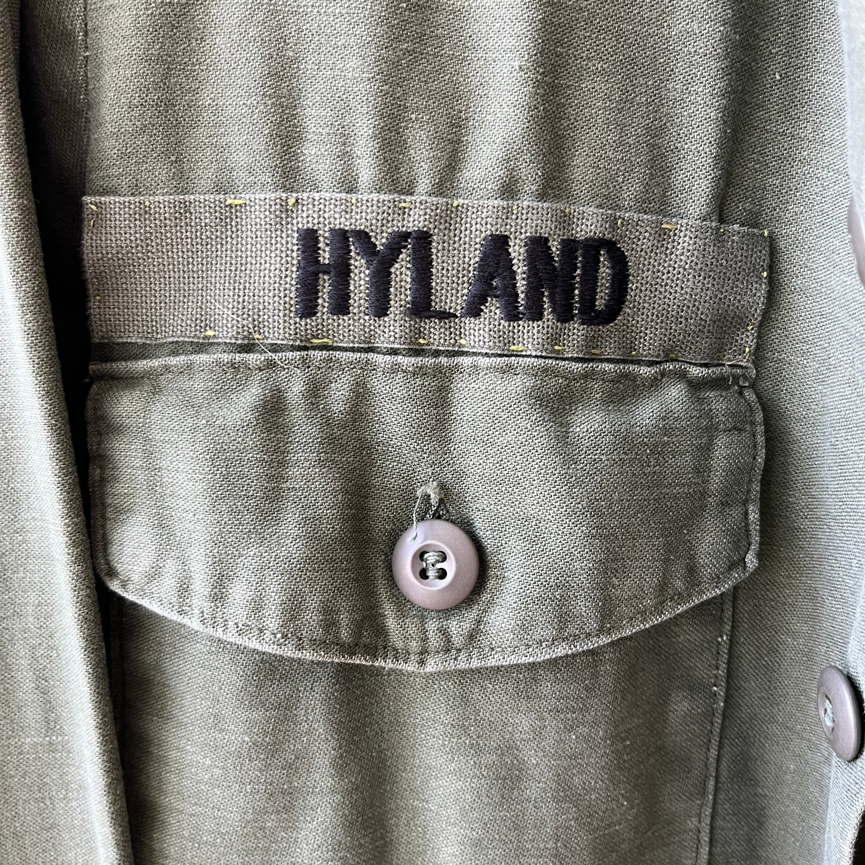 1973 8.5oz Sateen Cotton OG Vietnam OG-107 Military Shirt
