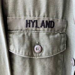 1973 8.5oz Sateen Cotton OG Vietnam OG-107 Military Shirt