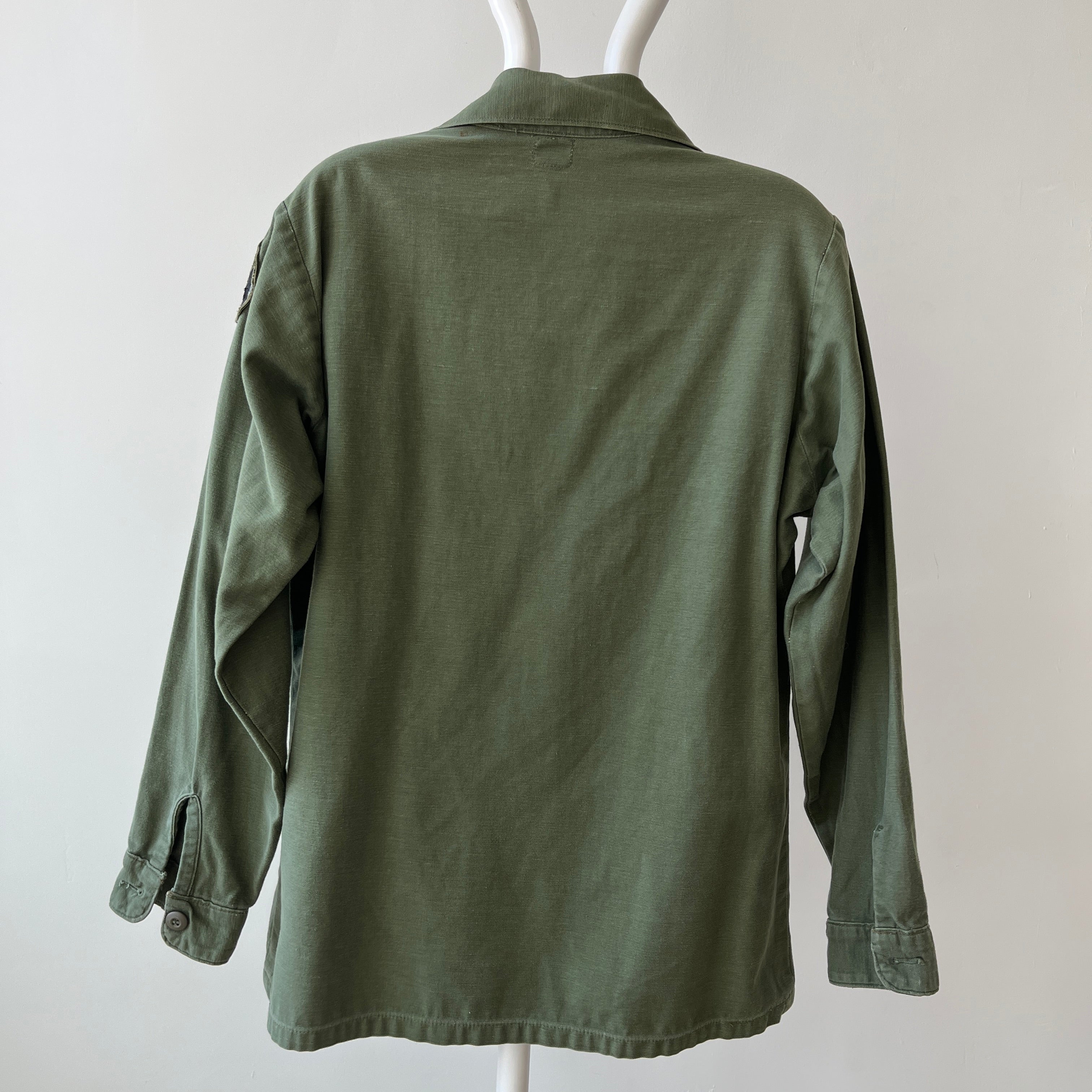 1973 8.5oz Sateen Cotton OG Vietnam OG-107 Military Shirt